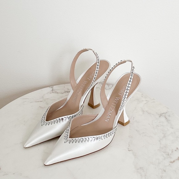 Stuart Weitzman Gemcut Xcurve Crystal Slingback 110mm Pump Size 6.5 - Picture 5 of 12